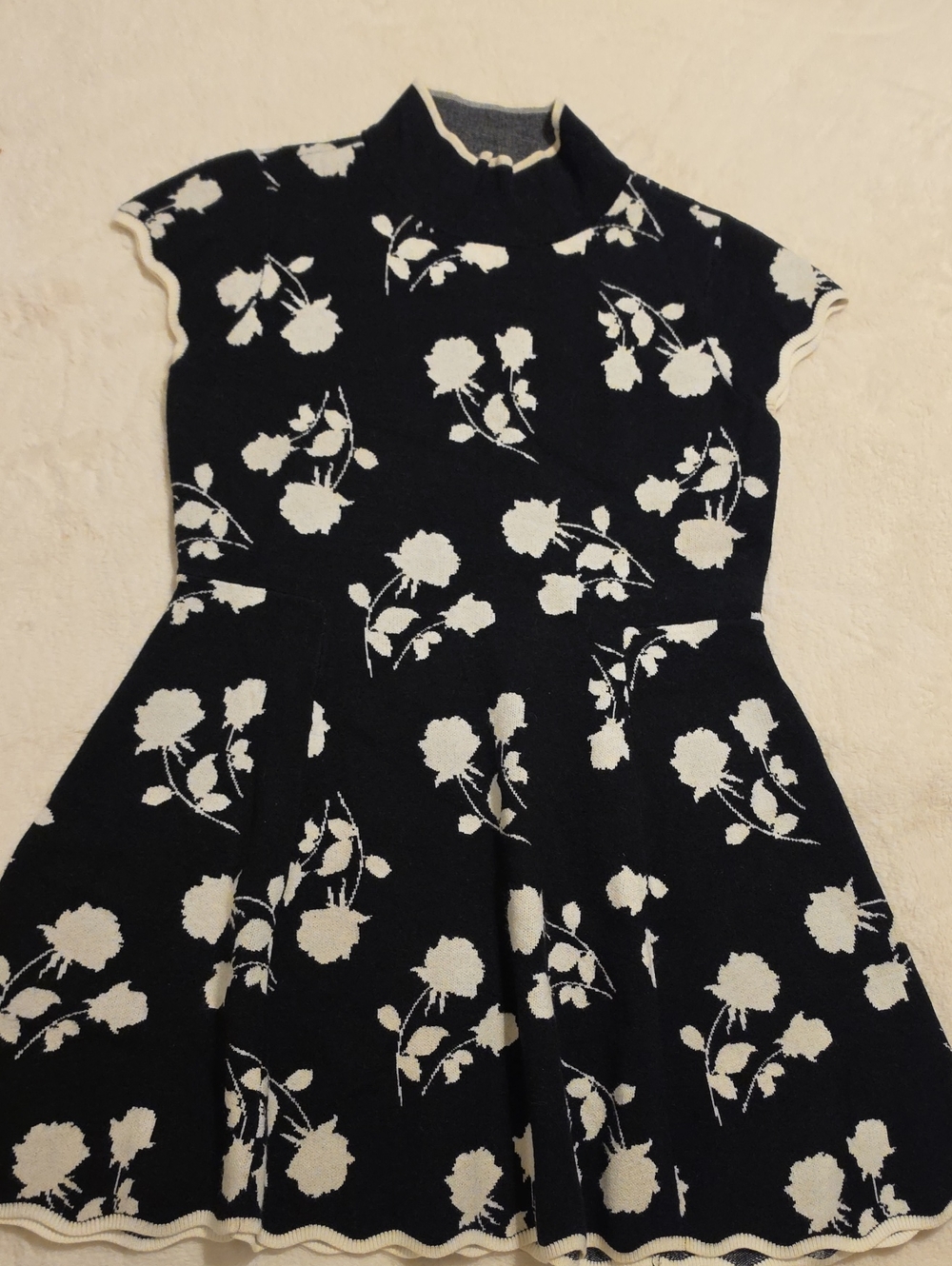 By Anthropologie Short-Sleeve Mock-Neck Jumper Dress Large Petite